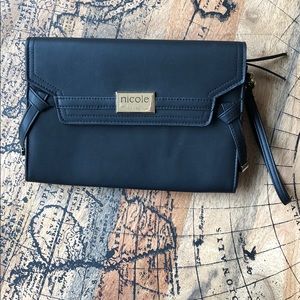 Nicole Miller black clutch.